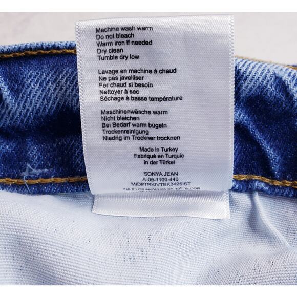 ANINE BING Sonya High Rise Straight Leg Jeans Raw Hem Women's Size 30 - Picture 12 of 16